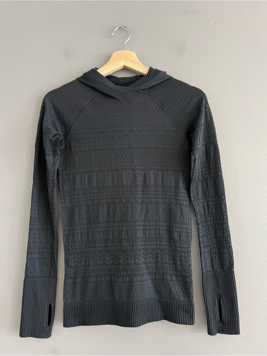 lululemon athletica Tops - Lululemon Rest Less Hoodie Seamless Black Women's Long-Sleeved Shirt Est. 4
